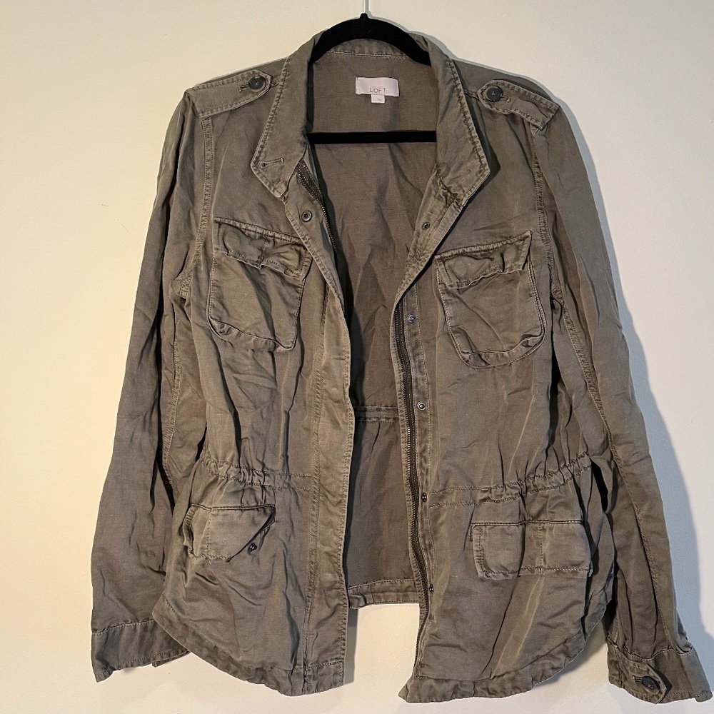 Loft Army Green Jacket Size Large